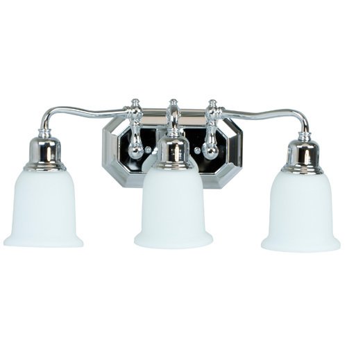 Craftmade Triple Bath Light in Chrome with Frosted White Glass
