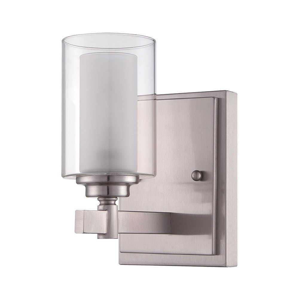 Craftmade Single Vanity Light in Brushed Polished Nickel with Frosted