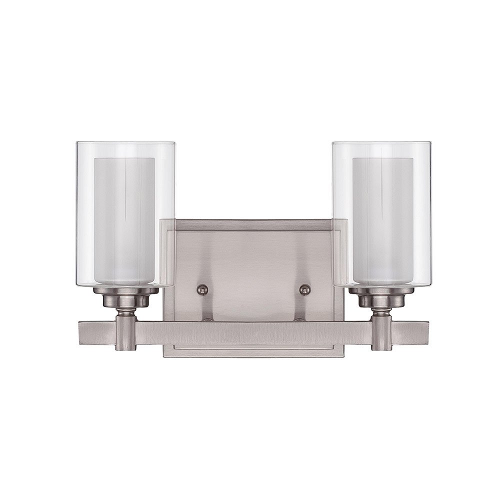 Craftmade Double Vanity Light in Brushed Polished Nickel with Frosted