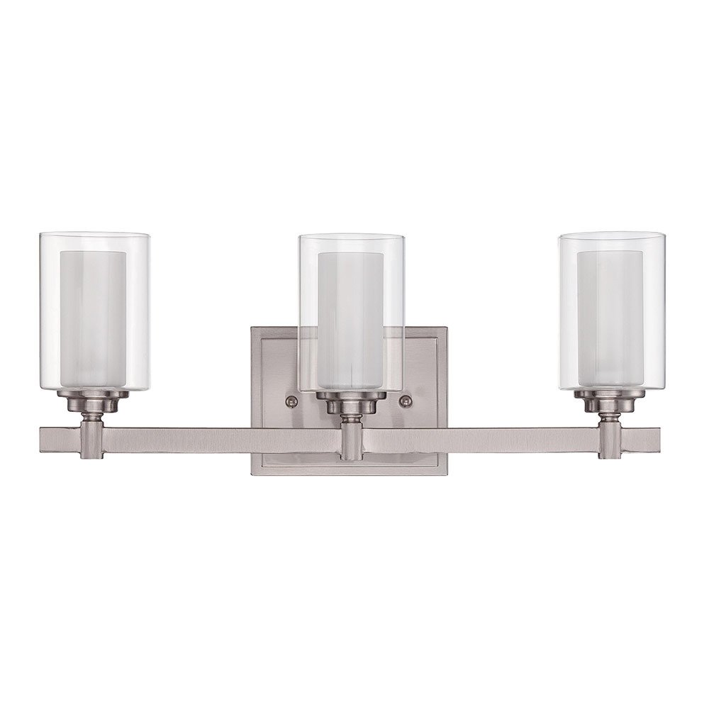 Craftmade Triple Vanity Light in Brushed Polished Nickel with Frosted