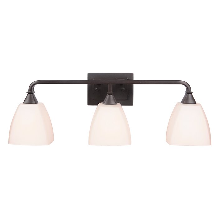 Craftmade 3 Light Vanity in Espresso with White Frosted Glass