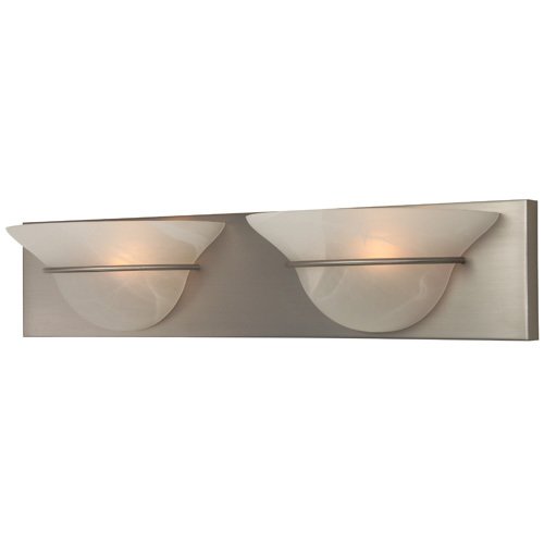 Craftmade Double Bath Light in Brushed Nickel with Alabaster Glass