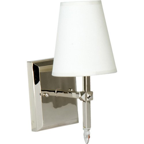 Craftmade Single Wall Sconce in Polished Nickel with Off White Shade