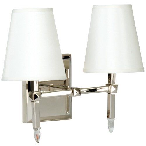 Craftmade Double Bath Light in Polished Nickel with Off White Shade