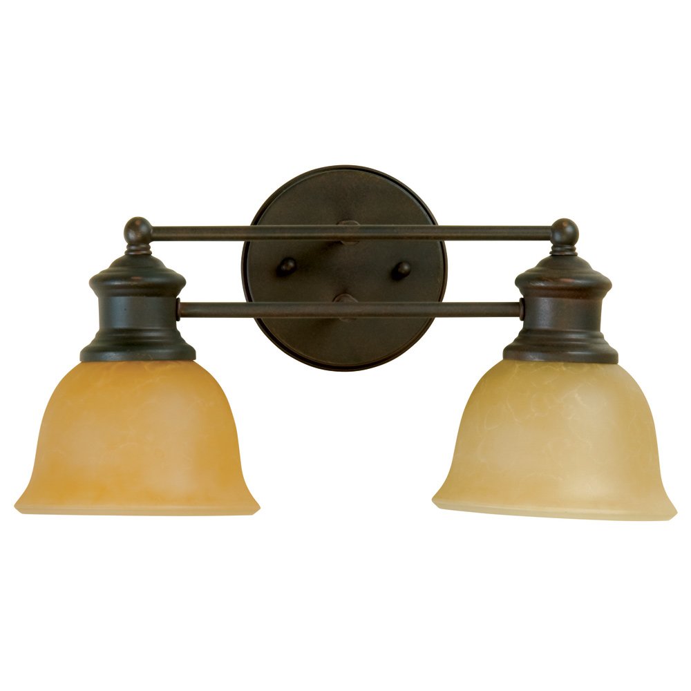 Craftmade 2 Light Vanity in Oiled Bronze with White Frosted Glass
