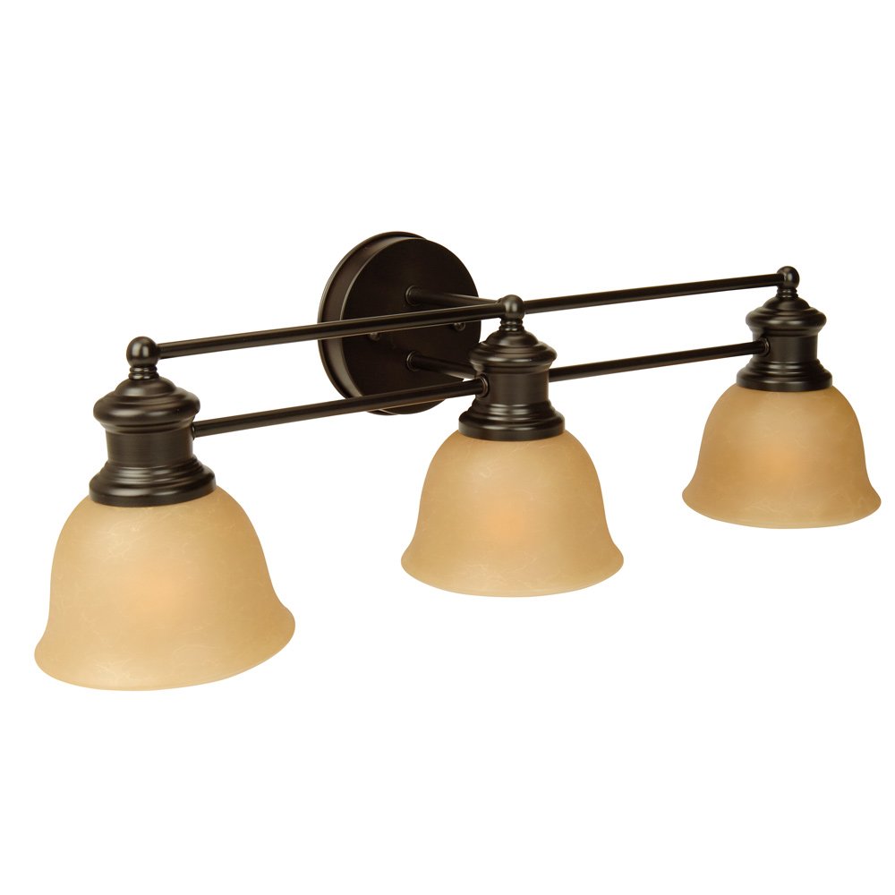 Craftmade 3 Light Vanity in Oiled Bronze with White Frosted Glass