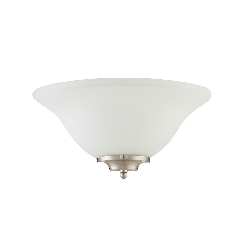 Craftmade 1 Light Half Wall Sconce in Satin Nickel with White Frosted Glass