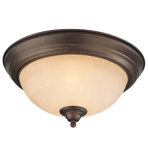 Craftmade 13" Flush Mount Light in Old Bronze with Painted Glass