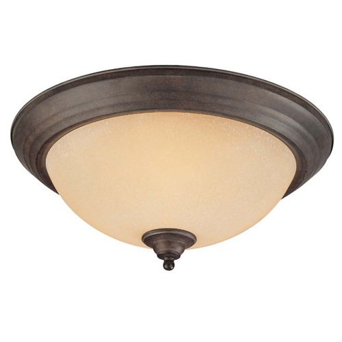 Craftmade 15" Flush Mount Light in Forged Metal with Painted Glass