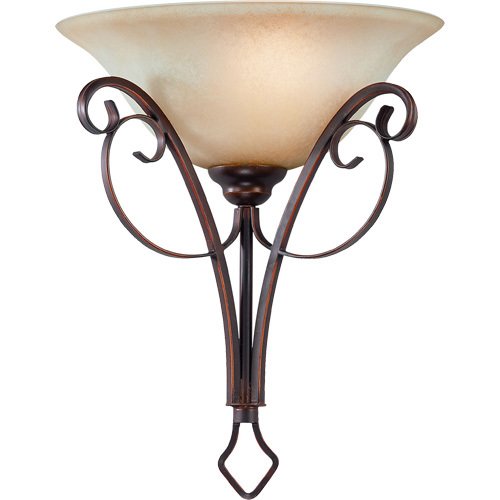 Craftmade Single Wall Sconce in Augustine with Etched; Painted Glass