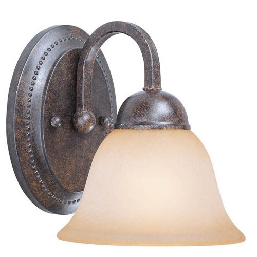 Craftmade Single Wall Sconce in Forged Metal with Painted Glass