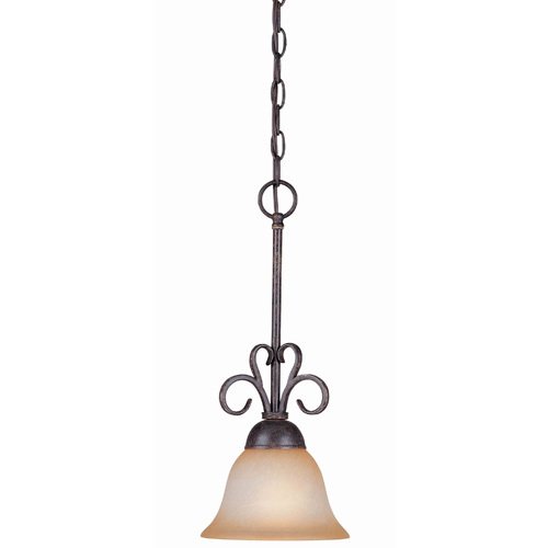 Craftmade 7 1/2" Pendant Light in Forged Metal with Painted Glass