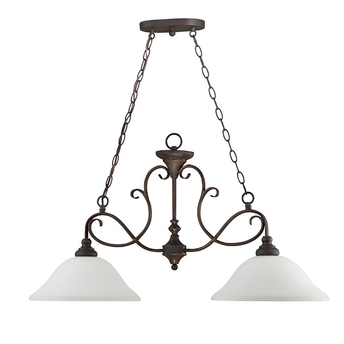 Craftmade 2 Light Island in Metropolitan Bronze with White Frosted Glass