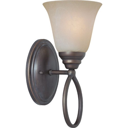 Craftmade Single Wall Sconce in Old Bronze with Faux Alabaster Glass