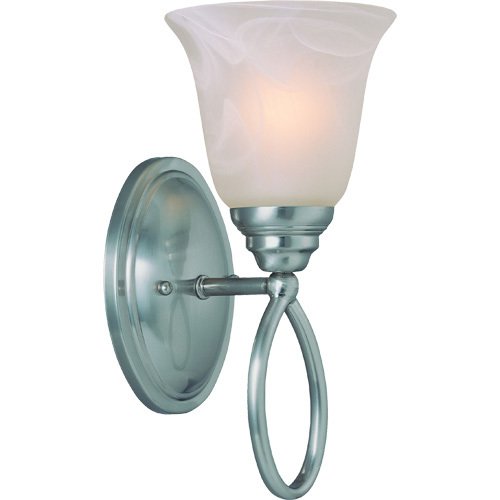 Craftmade Single Wall Sconce in Satin Nickel with Faux Alabaster Glass