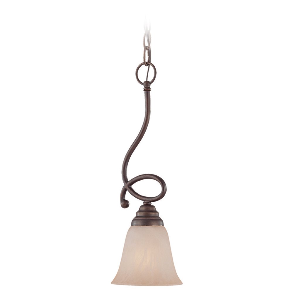 Craftmade 1 Light Mini Pendant in Oiled Bronze with White Frosted Glass