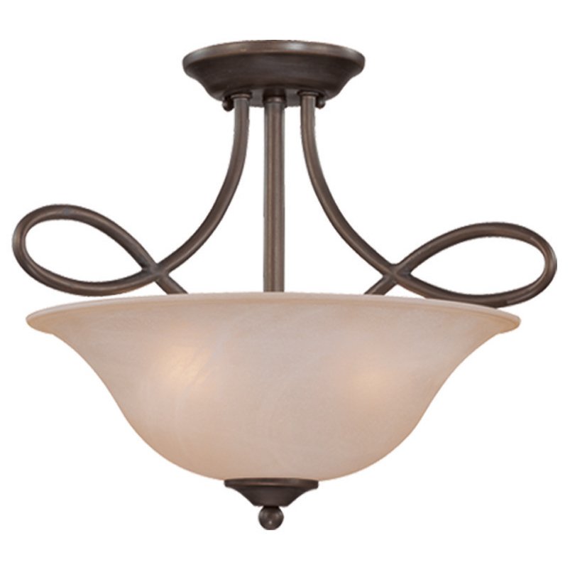 Craftmade 3 Light Convertible Semi Flush in Oiled Bronze with White Frosted Glass