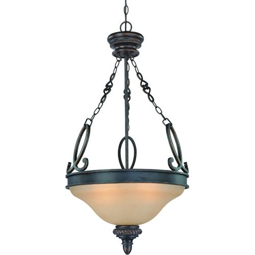 Craftmade 19" Pendant Light in Mocha Bronze with Painted Etched Glass