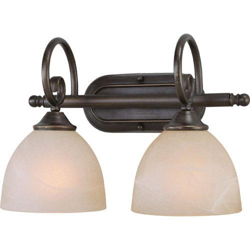 Craftmade Double Bath Light in Old Bronze with Faux Alabaster Glass