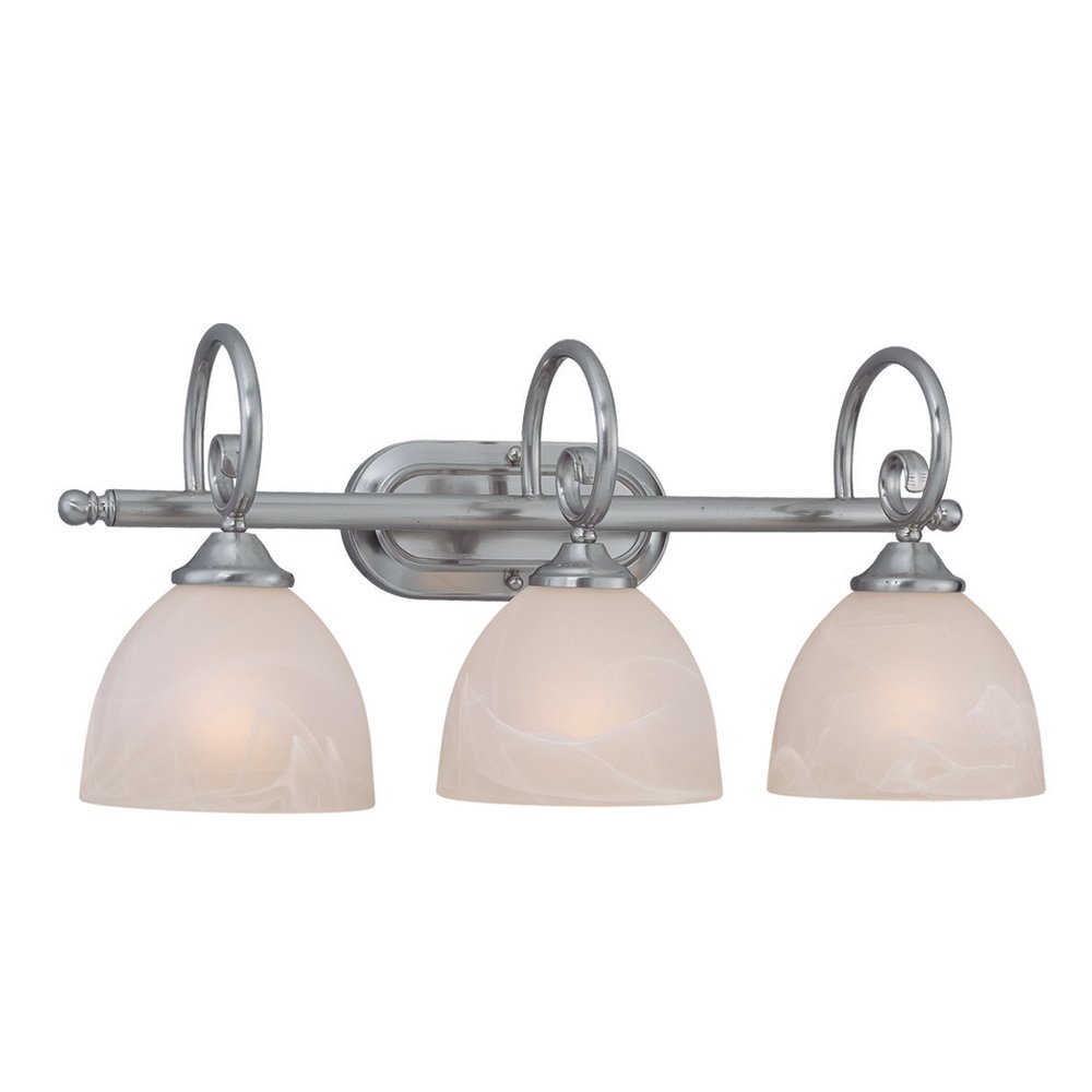 Craftmade 3 Light Vanity in Satin Nickel with White Frosted Glass