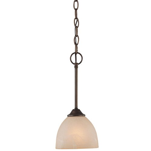 Craftmade 6 1/2" Pendant Light in Old Bronze with Faux Alabaster Glass