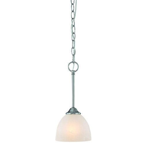 Craftmade 6 1/2" Pendant Light in Satin Nickel with Faux Alabaster Glass