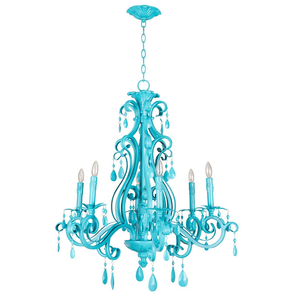 Craftmade 6 Light Chandelier in Turquoise