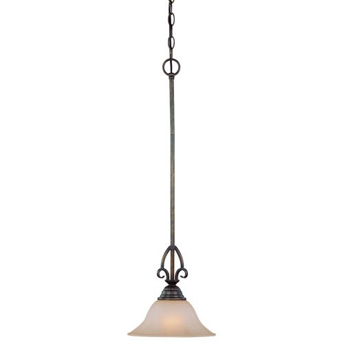 Craftmade 9 1/2" Pendant Light in Century Bronze with Painted Glass