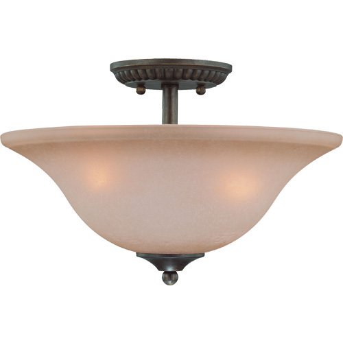 Craftmade 16" Semi Flush Light in Century Bronze with Painted Glass