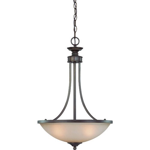 Craftmade 16 1/2" Pendant Light in Bronze with Painted Etched Glass