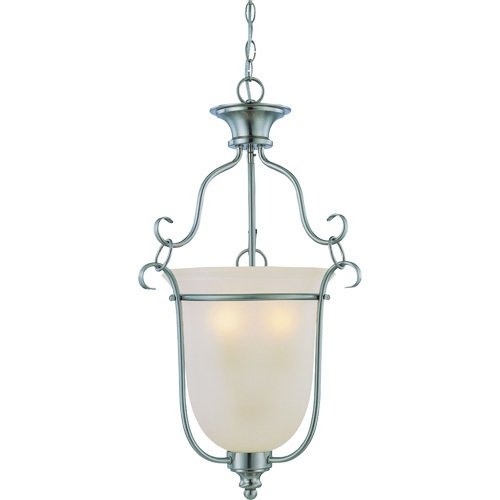Craftmade 17" Foyer Pendant Light in Satin Nickel with Pressured Glass