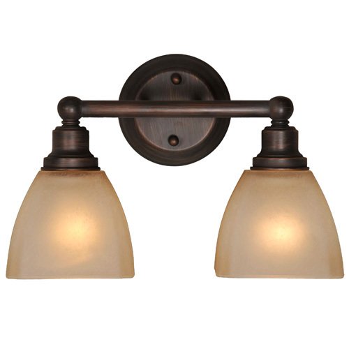 Craftmade Double Bath Light in Bronze with Square Glass