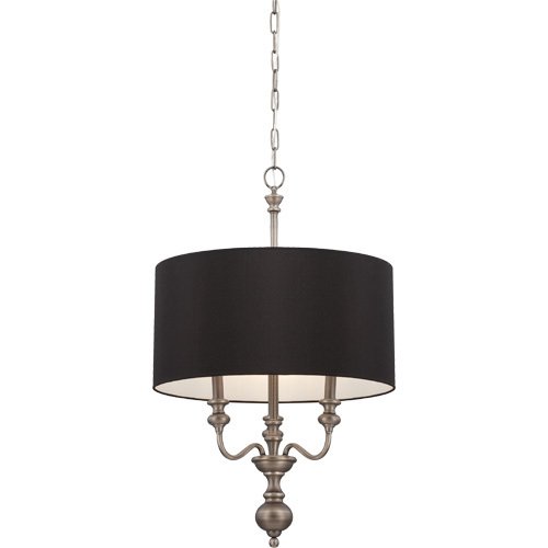 Craftmade 19 3/8" Foyer Pendant Light in Antique Nickel with Black Shade