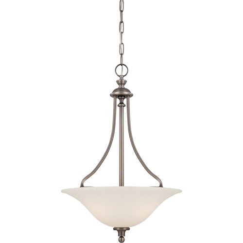 Craftmade 18" Pendant Light in Antique Nickel with Creamy Frost Glass