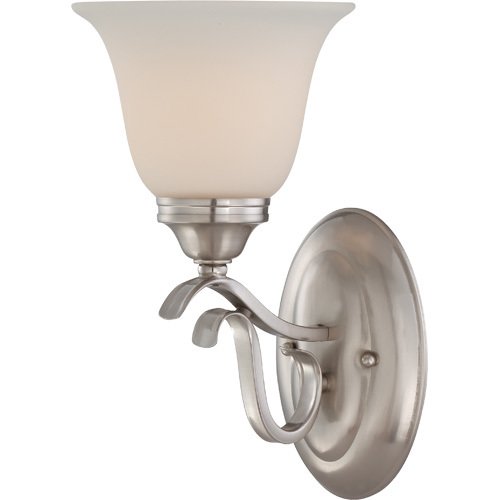 Craftmade Single Wall Sconce in Brushed Nickel with Frost White Glass