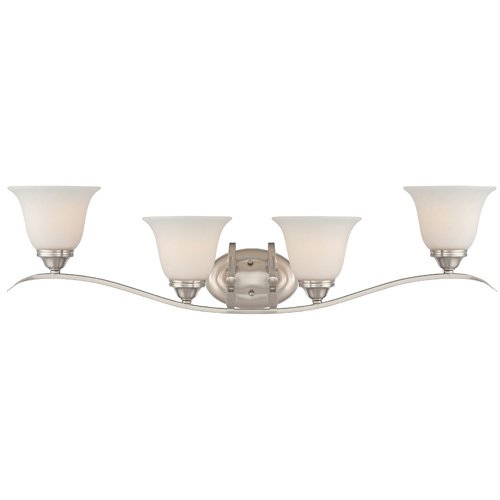 Craftmade Quadruple Bath Light in Brushed Nickel with Frost White Glass
