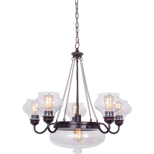 Craftmade 5 Light Chandelier in Oiled Bronze Gilded and Antique Clear Glass