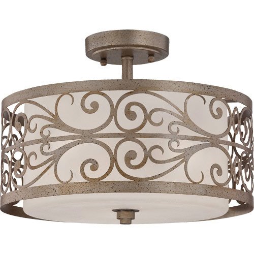 Craftmade Semi Flush Light in Athenian Obol and Frosted Glass