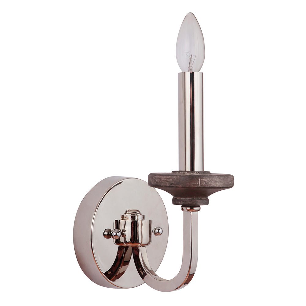 Craftmade 1 Light Wall Sconce in Polished Nickel/Greywood