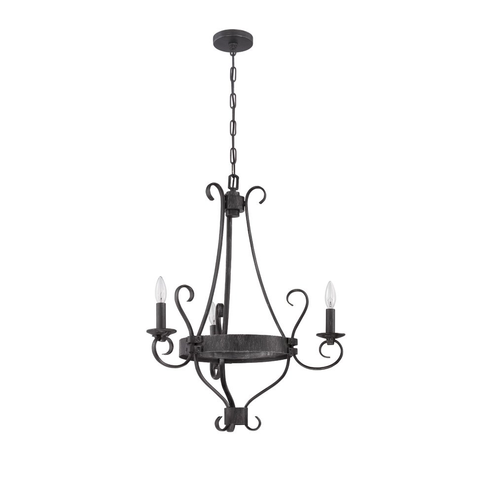 Craftmade 3 Light Chandelier in Charcoal