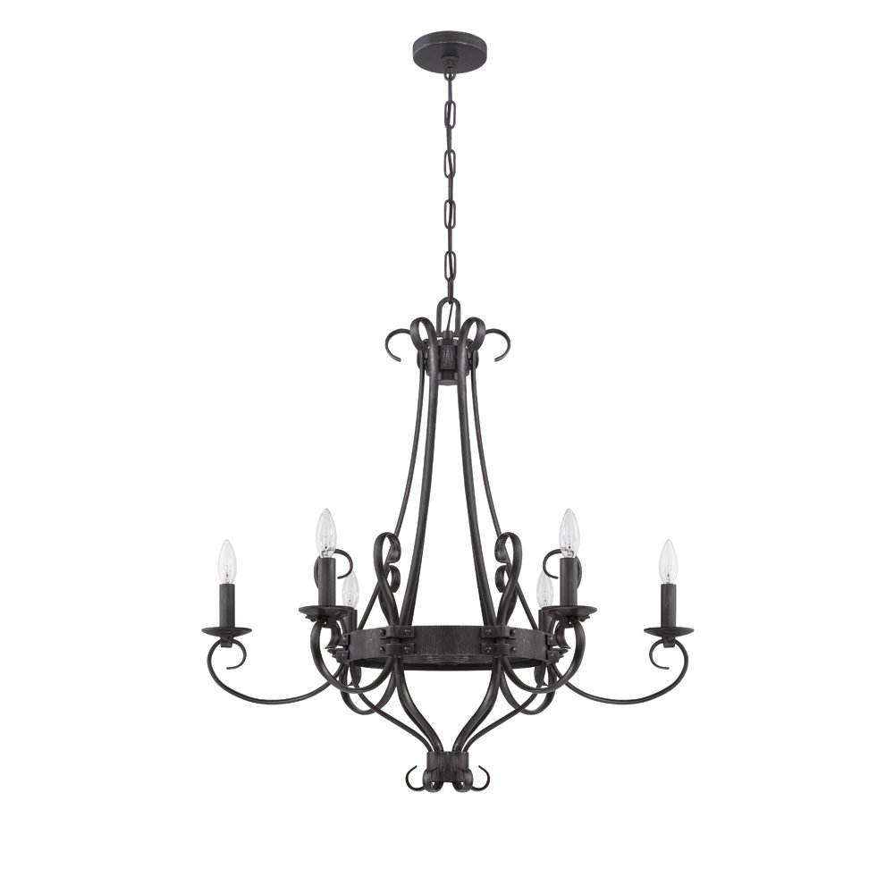 Craftmade 6 Light Chandelier in Charcoal
