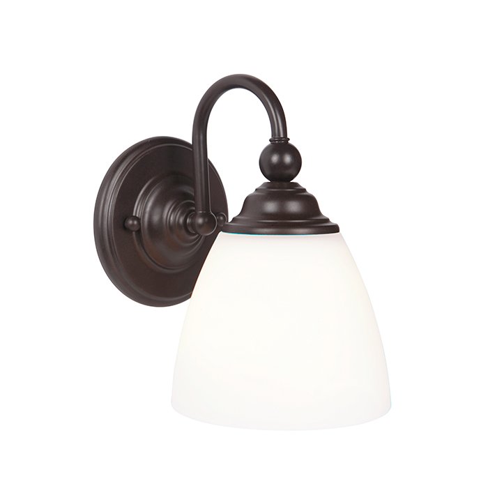 Craftmade 1 Light Wall Sconce in Espresso with White Frosted Glass