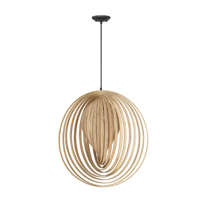 Craftmade 1 Light Pendant in Espresso with Bentwood Strips