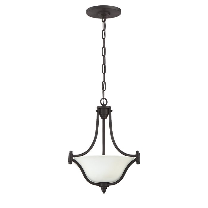 Craftmade 3 Light Pendant in Aged Bronze Brushed with Clear outside, frosted inside Glass