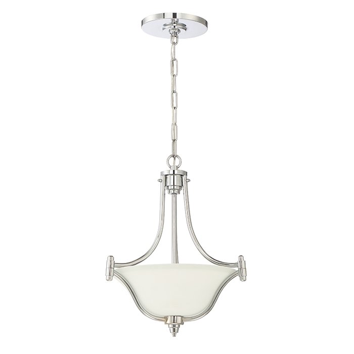 Craftmade 3 Light Pendant in Chrome with Clear outside, frosted inside Glass