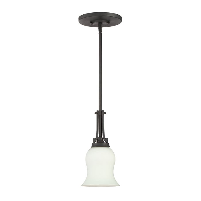 Craftmade 1 Light Mini Pendant in Aged Bronze Brushed with Clear outside, frosted inside Glass