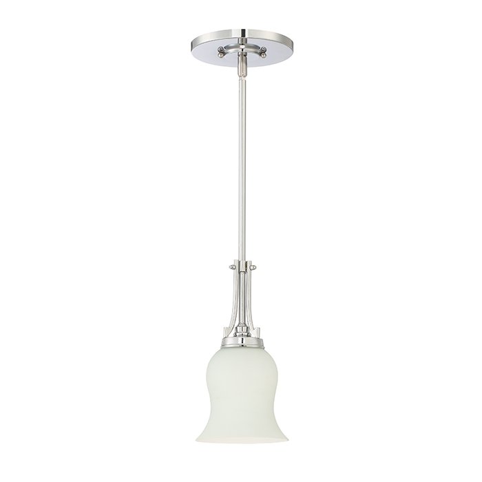 Craftmade 1 Light Mini Pendant in Chrome with Clear outside, frosted inside Glass