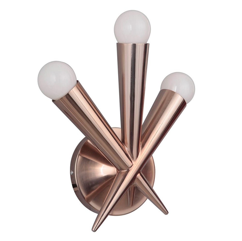 Craftmade 3 Light Wall Sconce in Satin Rose Gold