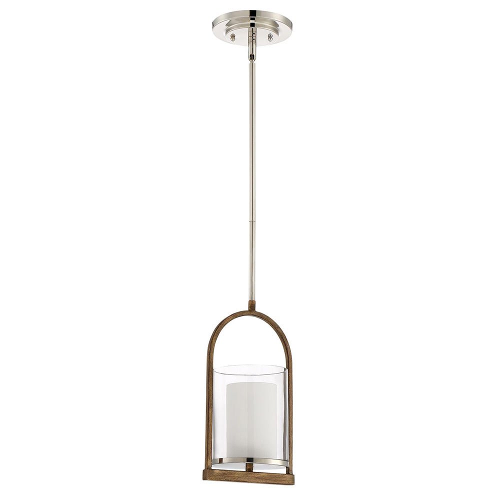 Craftmade 1 Light Pendant in Polished Nickel and Whiskey Barrel