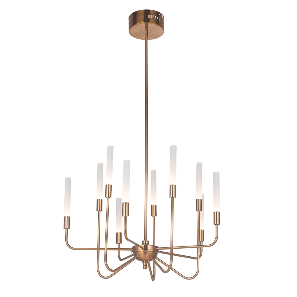 Craftmade 10 Arm LED Chandelier in Satin Brass